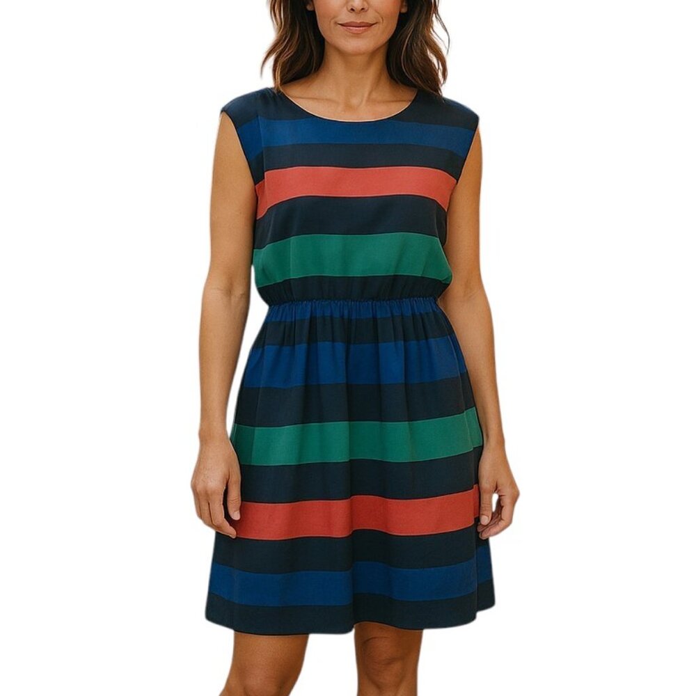 Loft Striped Sleeveless Dress Women’s Multicolored Stripe, L